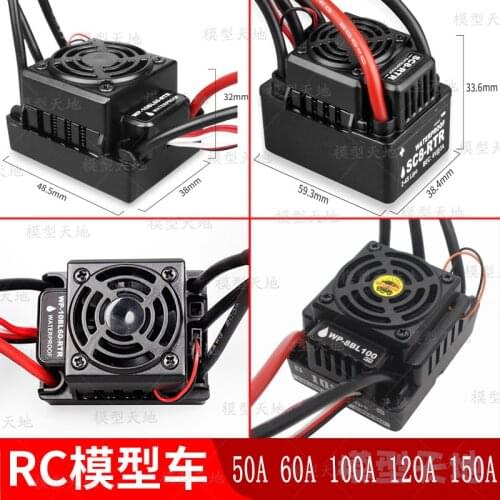 100A Waterproof Brushless ESC Speed Controller 2S-4S Lipo NiMH Fit 3650 3660 Motor For 1/10 RC Car Double Plug WP-S8A-RT R