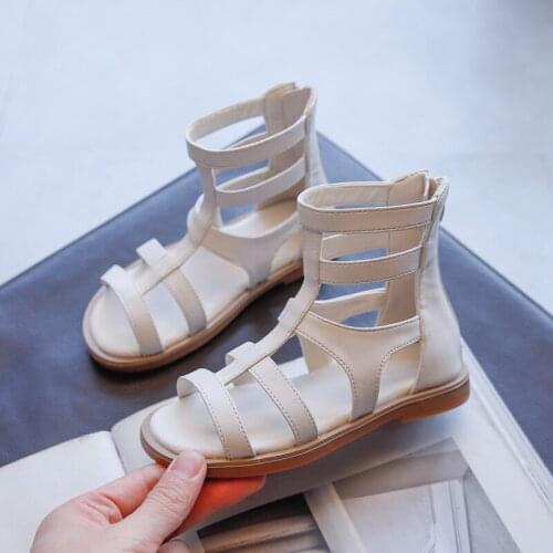 3 5 8 12 Years Kids Shoes For Little Girls Summer Sandals 2021 Beach For Children Shoes Girls Dress Fashion High Top Gladiator