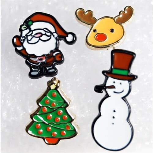 1Set/4PCS Santa Claus snowman Fashion Anime Cartoon Earring Animal Stud Earrings Girls Kids Jewelry New Gift