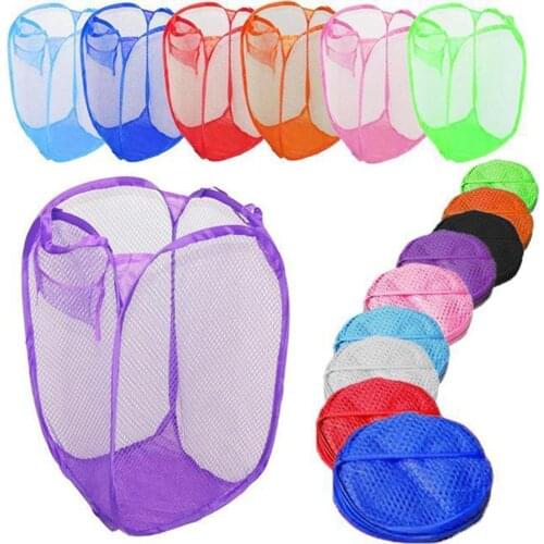Laundry Bag Pop Up Mesh Washing Foldable Laundry Basket Bag Bin Hamper Storage