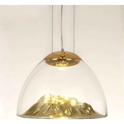 Modern Pendant Lamp Iceberg Pendant Light Gold Copper Suspension Lamp Silver Glass Lava Irregular Hang for Living Room PA0197