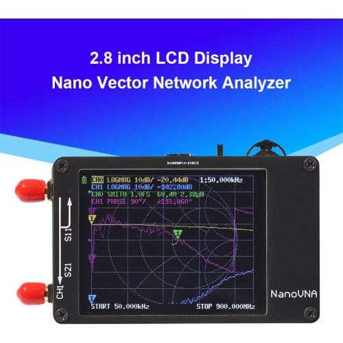 2.8 inch LCD Display Nano VNA VNA HF VHF UHF UV Vector Network Analyzer with SMA Male to Male RG174 Radio Frequency Cable