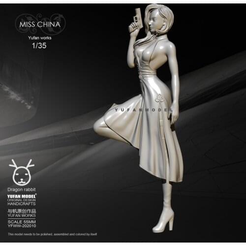 Yufan Model 55mm1/35 Resin Figure Kits beauty YFWW35-2052