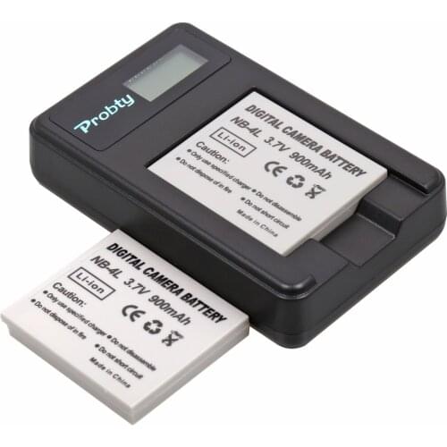 2Pcs Probty NB-4L NB 4L Battery + USB LCD Charger for Canon PowerShot SD200 SD300 SD400 SD430 SD450 SD600 SD630 SD750 SD780 IS