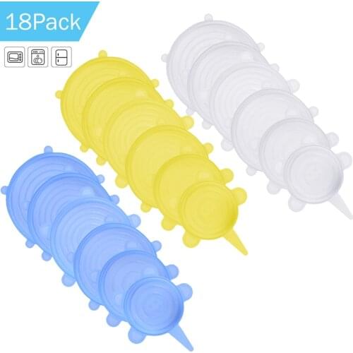 6 Pcs/Set Food Silicone Cover Cap Universal Silicone Lids For Cookware Bowl Reusable Stretch Lids Kitchen Accessories