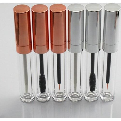 200pcs 5mL Portable Empty Mascara Tube Eyelash Vial Liquid Bottle Oil Container Gold Cap Lip Gloss Tube Refillable Bottles