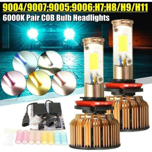 48W Fog lights Bulbs Lamp Beads LED HeadLight 9004 9007 9005 9006 H7 H8 H9 H11 COB LED Hi Lo Beam HeadLight Kit 4800LM 6000K
