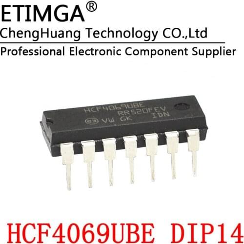5PCS/LOT HCF4069UBE 15V DIP14 Logic Chip CMOS Six NOT Gate