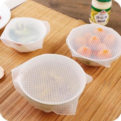 500pcs Silicone Wrap Seal Food Fresh Keeping Wrap Lid Cover Stretch Vacuum Food Wrap Bowl Cover Home Kitchen Tools NO306