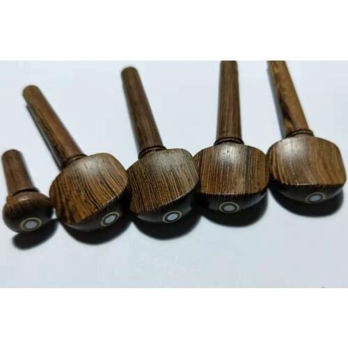 8 PCs Wenge Wood Violin Pegs 4/4 and 2 PCs End Button All In 4/4