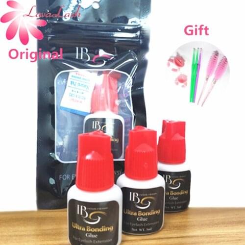 Free Shipping Original Korea IB Ibeauty Ultra Bonding Glue 4 Bottles/lot Fast Drying Eyelash Extensions Glue Red Cap 5ml