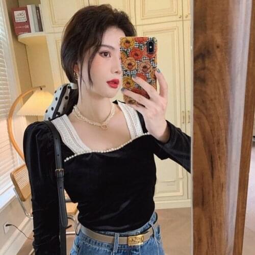 Blouse Women Puff Sleeve Contrast Color Shirt 2020 Autumn Winter Coat Blusas Ropa De Mujer