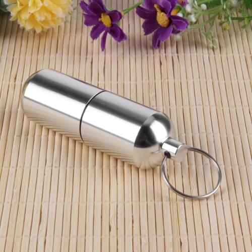 Large Size Aluminum Alloy Waterproof Outdoor Small Gallipot Keychain Silver