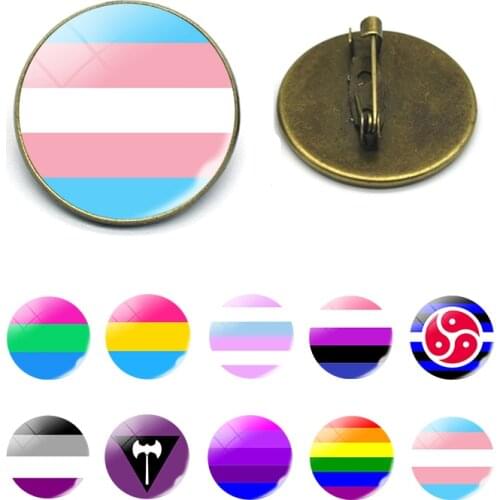 Lesbian Gay Pride Brooch Rainbow Flag Badge Pins Bisexuals Transgender Flag Brooches Special Gift