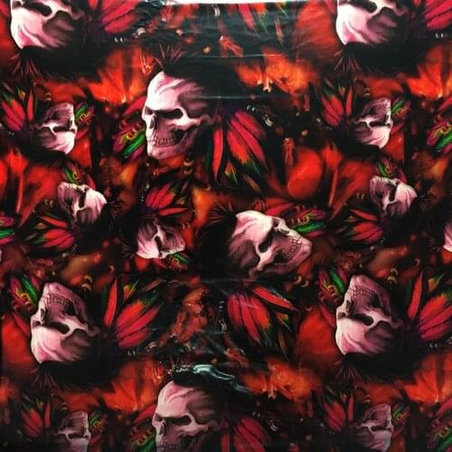 CSKW973W 0.5m wide water transfer 20m length red skulls hidro impresion transfer