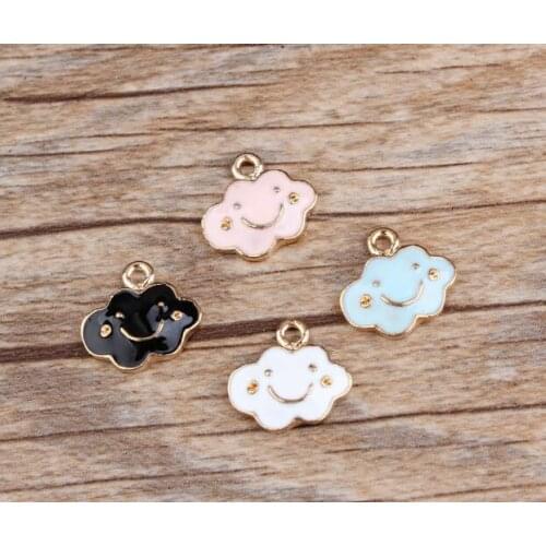 4PC/pack enamel cute cloud drops of oil charms lovely smile cloud DIY making accessories handmade necklace bracelet pendant