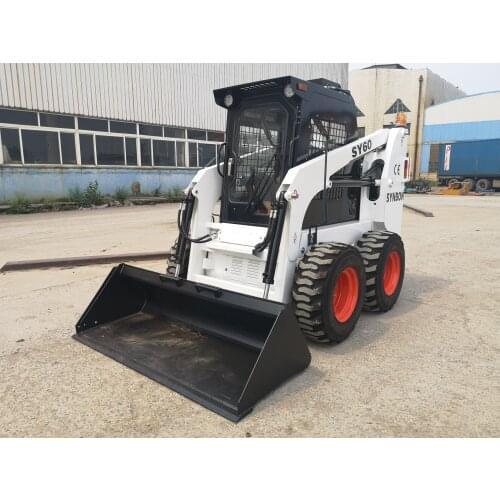 Mini Front Loader SY60 Wheel Skid Steer Small Size With Optional Attachments