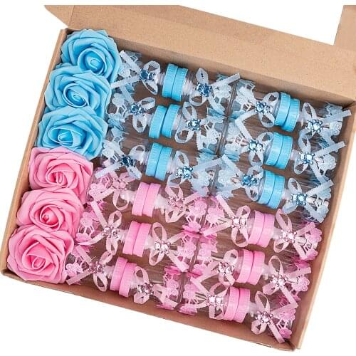 Artificial Flower Rose Petals Bear Candy Bottle Fabric Flowers for Kids Room Birthday Decoration Gift Box Christmas Accessories