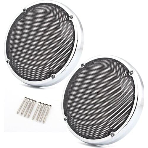 Motorcycle 6.5" Saddlebag Lid Round Speaker Grill Cover Vented Fairing Cover For Harley Touring Road King Electra Glide