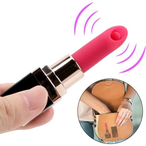 Mini Lipstick Vibrator Women Masturbation 10 Speed Tongue Vibrator Sex Toys for Women Bullet G-spot Massage Clitoris Stimulator