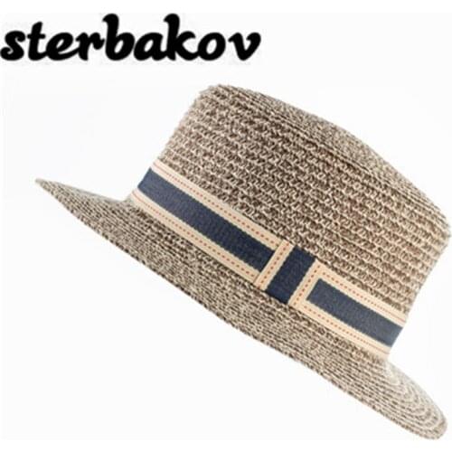Sterbakov fashion brand summer pure color beach hat straw hat men and women safe sun hat