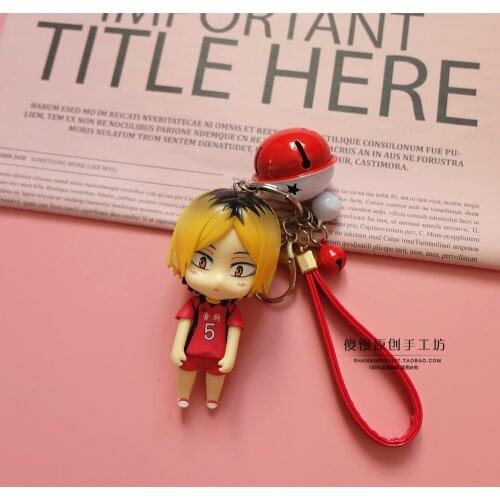 Cartoon Keychain Toys For Children Action Anime Haikyuu!! Hinata Shoya Kageyama Tobio Tsukishima Keyring Pendant Bag Decor Gifts