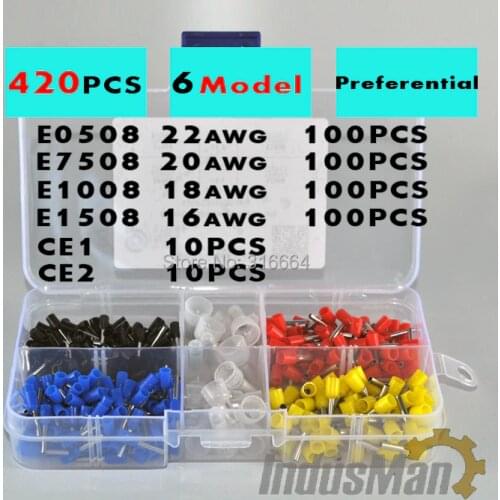 420pcs wire Ferrules Kit 22AWG-16AWG Bootlace Ferrules terminal connector ponteira terminator