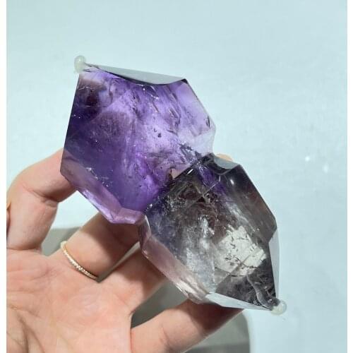 Natural Brazilian Amethyst Purple Crystal Tower Magic wand Crystal Point mineral Home Decor