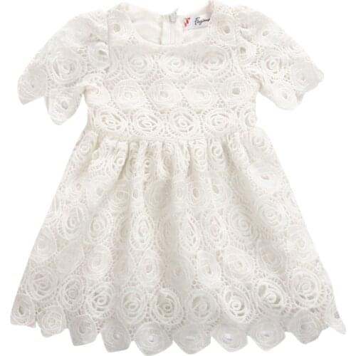 New 0-24M Baby Girls Dress Newborn White Lace Tutu Party Wedding Dress Toddler Princess Costumes For Infant Girls