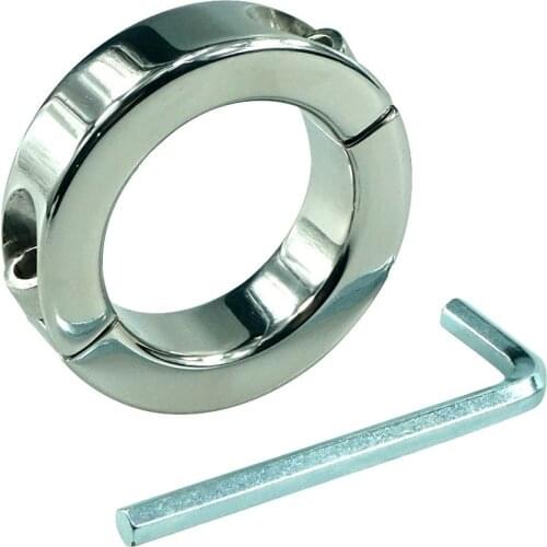 Chastity cage for testis also penis ring, 37mm stainless steel cock ring delay spring sex ring, Anillo pene sex toys for men