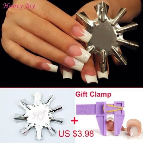 Professional 1-9 Sizes V Shaped Cutter French Manicure Nail Art Tool Poly Tips Pink White Trimmer UV Gel Nail Polish