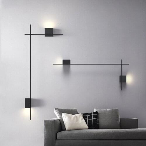 Nordic Minimalist Strip Bedroom Bedside Led Wall Lamp Creative Staircase Aisle Kitchen Living Room Background Wall Decor Lights