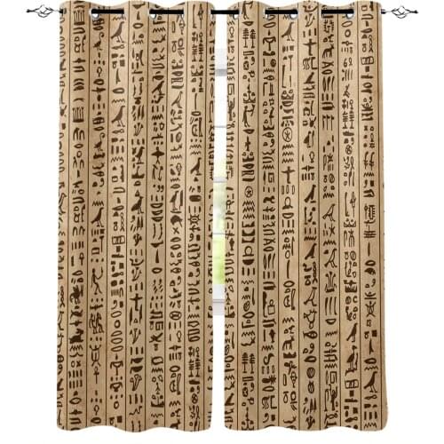 Modern Curtains for Living Room Egypt Pictogram Ancientc Bedroom Kitchen Curtain Home Decoration Window Drapes