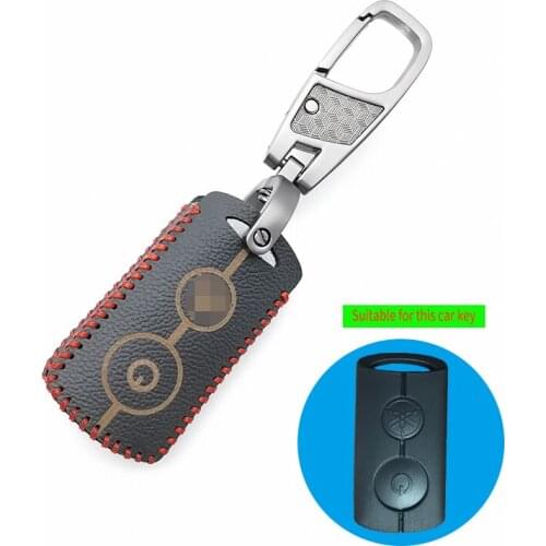 Stylish Leather Key Case Cover for Yamaha AEROX NVX155 QBIX JAUNS XMAX300 2 Button Motorcycle Smart Keyring fob Protect Shell