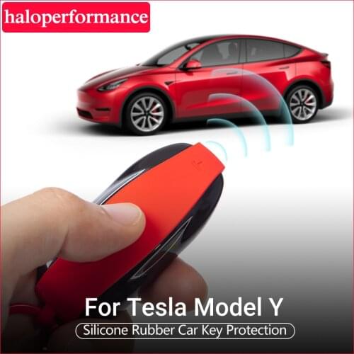 Tesla Car Accessories Silicone Rubber Car Key Protection Key Fob Protector Cover Case For Tesla Model Y Accessories Remote Key