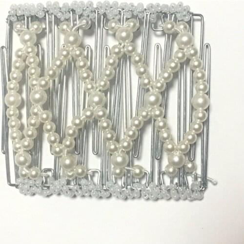 Pearl beads classical metal comb girls women lady wedding pary best gift magic comb 10 pcs /lot