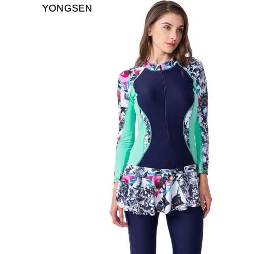 Plus Size Muslim Print Full Cover Swimsuit Islamic Islam Burkinis Swimwear Women Modest Floral Beachwear Swimming Bathing Suit