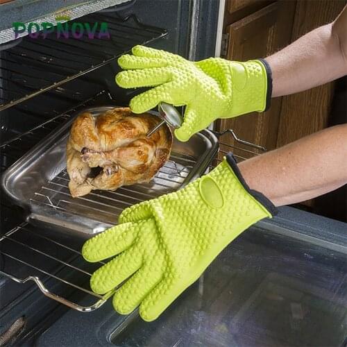 1pcs Anti-Scald Silicone Gloves Microwave Oven Safe Glove Cooking Baking BBQ Oven Pot Holder Heat Resistant Mitt Kitchen Gloves