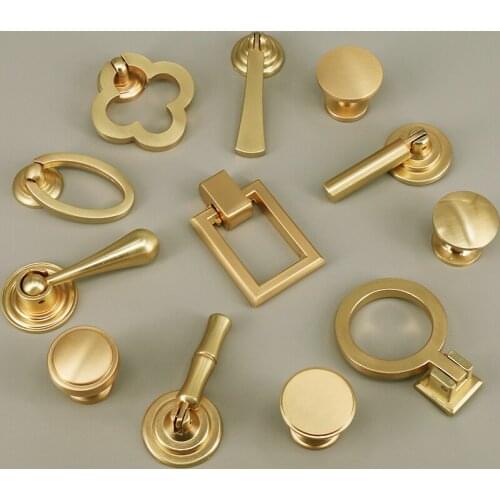 1PC Golden Cabinet Knob Solid Zinc alloy Cupboard Pullers Drawer Knobs Wardrobe Handle Kitchen Furniture Door Hardware
