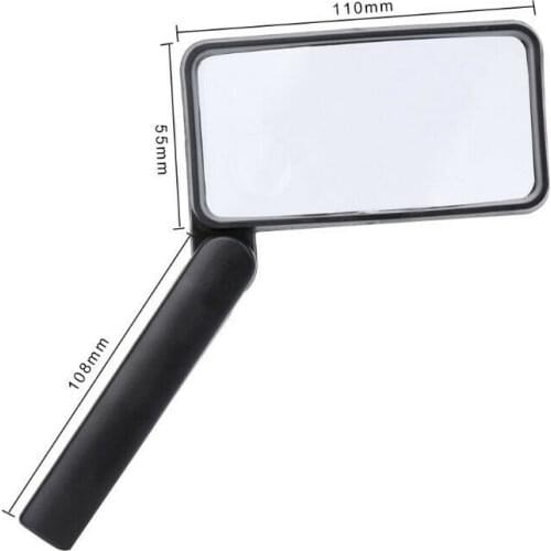 2.5/4X Double Lens Magnifier Hand-held Folding Rectangular Magnifying Glass
