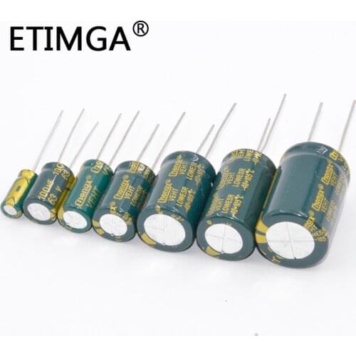 5-20pcs 6.3v 63v 100v 250v 400v 450V Low ESR High Frequency Aluminum Capacitor 2.2uf 4.7uf 6.8uf 10uf 22uf 33uf 68uf 82uf 120uf