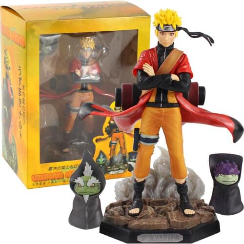5.5-22cm Naruto Shippuden Uzumaki Naruto Figurine With Frog PVC Collectible Model Toys Doll