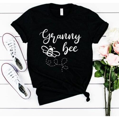 Granny Bee Cute Bees Printed Women T Shirts Purple T-shirt Big Size Graphic Tee Loose Tshirt Save The Bees Tops Dropshipping