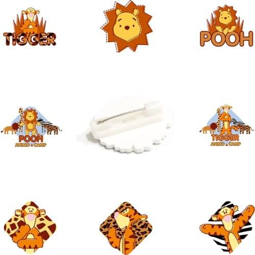 Disney Winnie The Pooh And Jumping Tiger Brooch Childrens Jewelry Resin Acrylic Fashion Creative Brooch Enamel Brooch Jewelry
