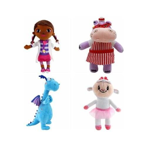 Doc Mcstuffins Clinic Plush Toys Doctor Donny Stuffy Dragon Lambie Sheep Hallie Hippo Animal Stuffed Dolls Birthday Gifts