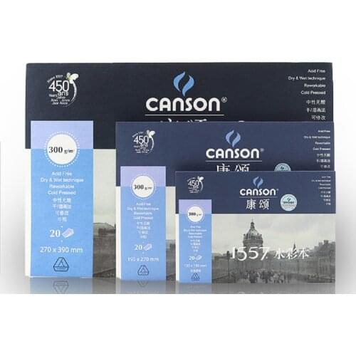 France Original Canson 1557 Watercolor Paper Sketchbook Water Color Double-sided Texture Sealant Painting Book De Papel