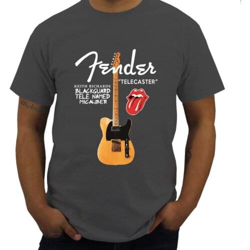 Funny Top Tees Mens Tshirt Keith Richards Guitar Black Guard Tele Micawber T-Shirt Cotton Brand T-shirt Men O-neck Teeshirt