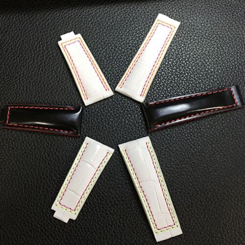 FUYIJIA 20MM 22MM Custom GREENWICH Strap Genuine Alligator Watchbands Women Men Crocodile Watch Band Waterproof Cordovan Belt 19