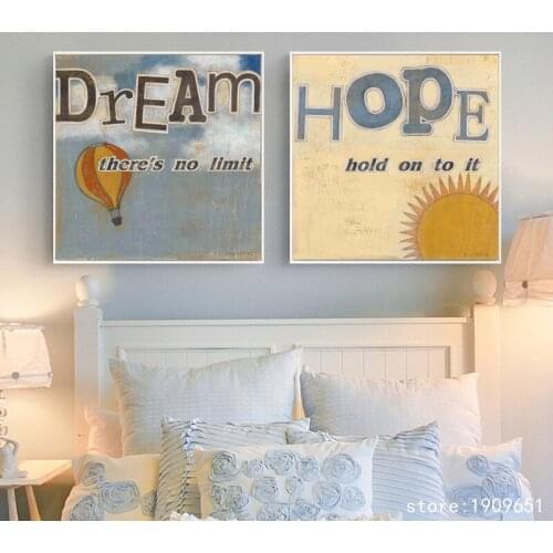 Cotton no frame pastoral cartoon dream hope canvas printings oil painting printed on cotton home wall art decoration pictures