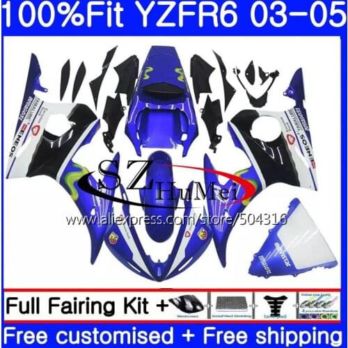 Injection For YAMAHA YZF600 YZF R6 R 6 03 YZF 600 Bodywork 0NO.3 YZFR6 03 04 05 YZF-R600 YZF-R6 2003 2004 2005 Fairing New blue
